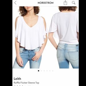 LEITH Ruffle Sleeve Flutter Top - S